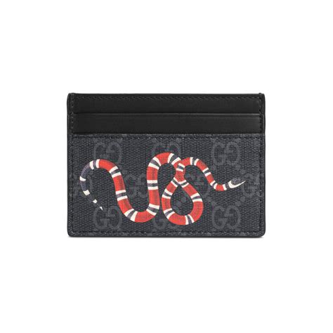 GG Supreme Black Kingsnake Print Card Case